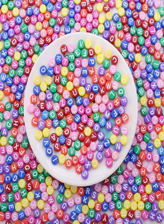 Dhruv Crafts Acrylic Round A to Z Alphabet Letter Beads Multicolor 6mm for Jewellery Making, DIY Bracelets, Necklace, Key Chains and Kids Jewellery (500 Pieces, 7x4mm Alphabet) - Image 4